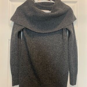 LOFT Charcoal Cowl Neck Sweater